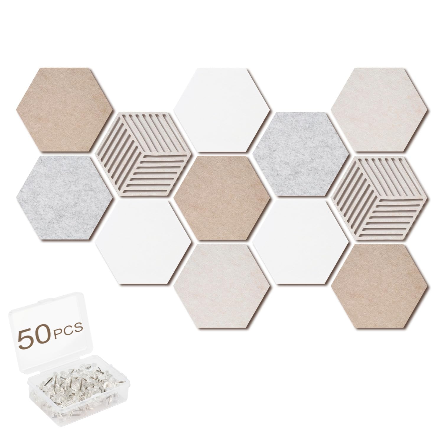 Acidea Hexagon Cork Board Tiles, 12 Pack, natural cork hexagon pin board tile