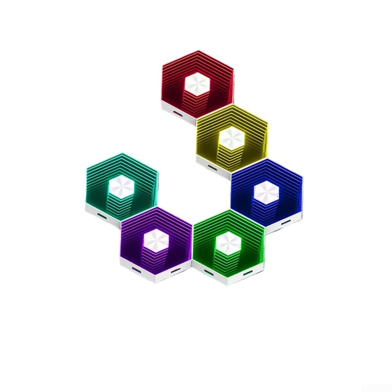 BEAZOOM RGB Hexagon Light Panels, 6 Pack, rgb multicolour hexagon light panel
