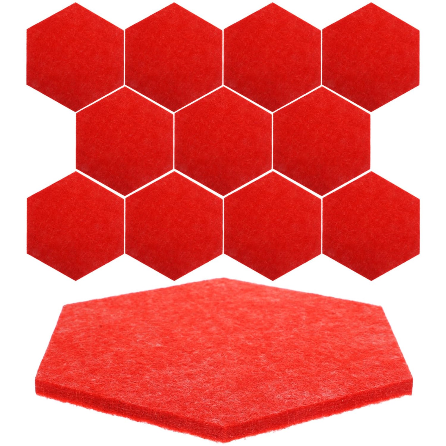 SHINEOFI Hexagon Felt Bulletin Board, Large, 12 Pack, felt neutral hexagon pin board tile