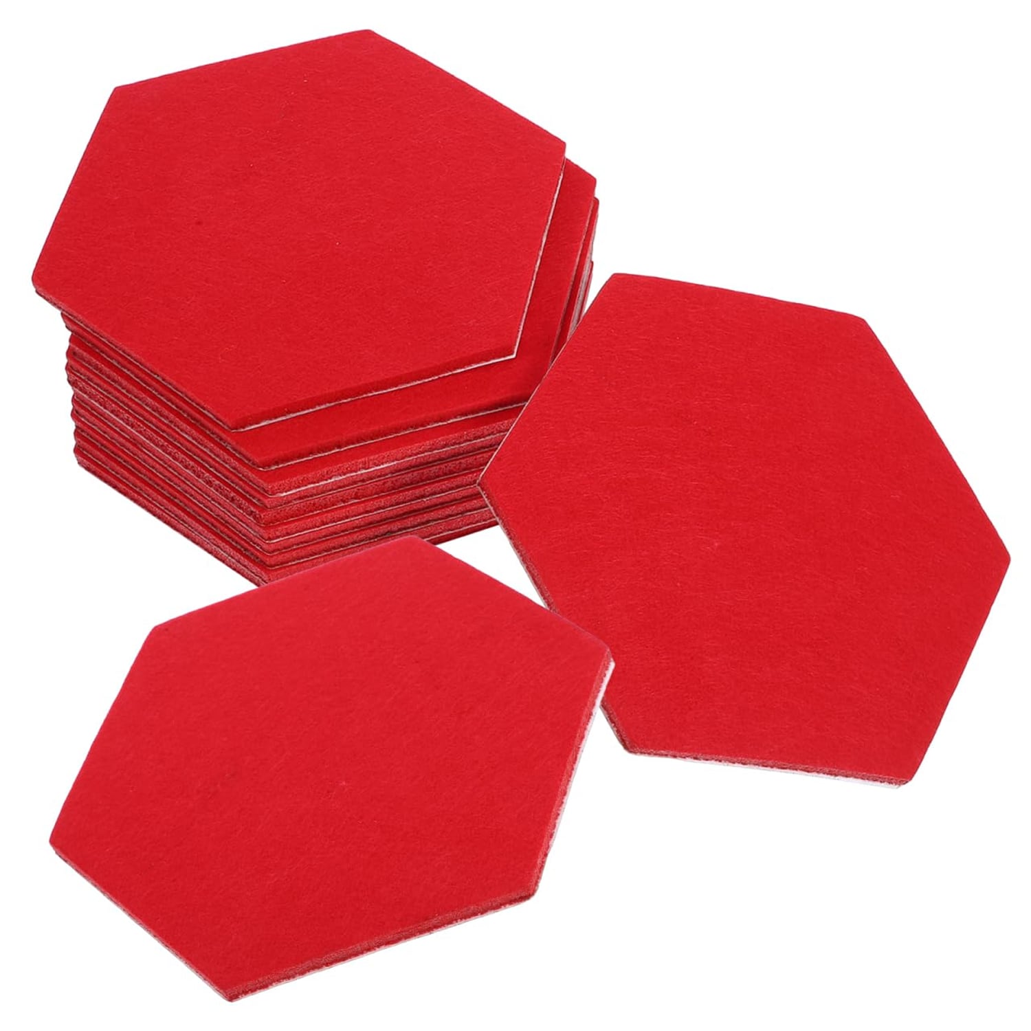 SHINEOFI Hexagon Felt Pin Board Tiles, 12 Pack, felt grey/neutral hexagon pin board tile
