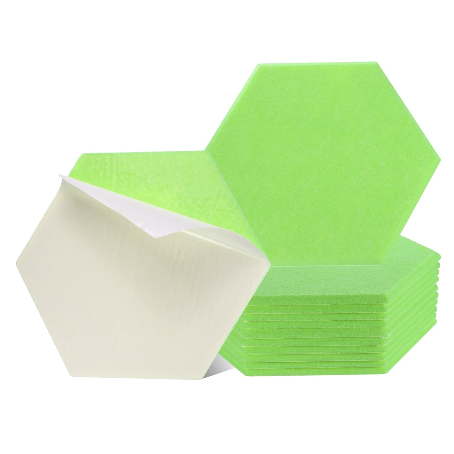 sourcing map Hexagon Acoustic Panels, Green, 12 Pack, green hexagon panel