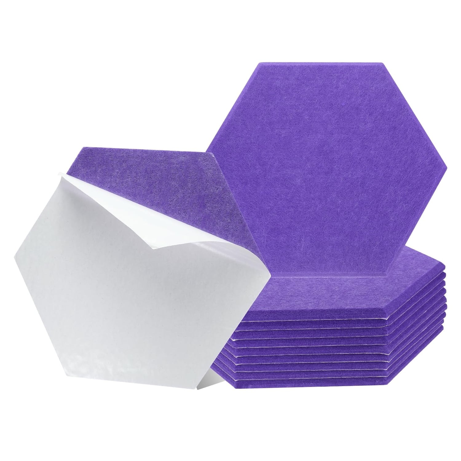 sourcing map Hexagon Acoustic Panels, Purple, 12 Pack, purple hexagon panel