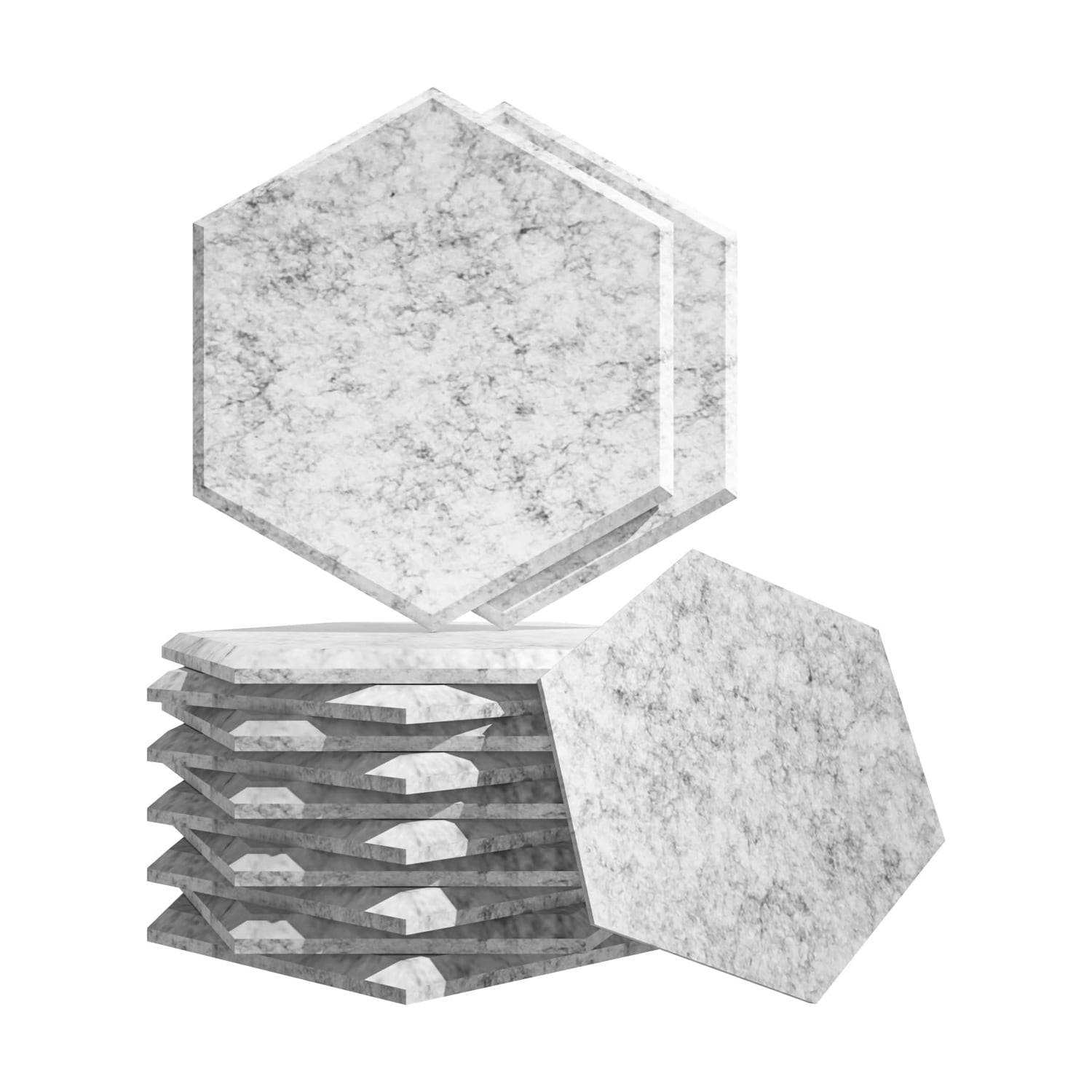 Temgcuam Hexagon Sound Proof Foam Panels, Black, 15 Pack, black hexagon panel