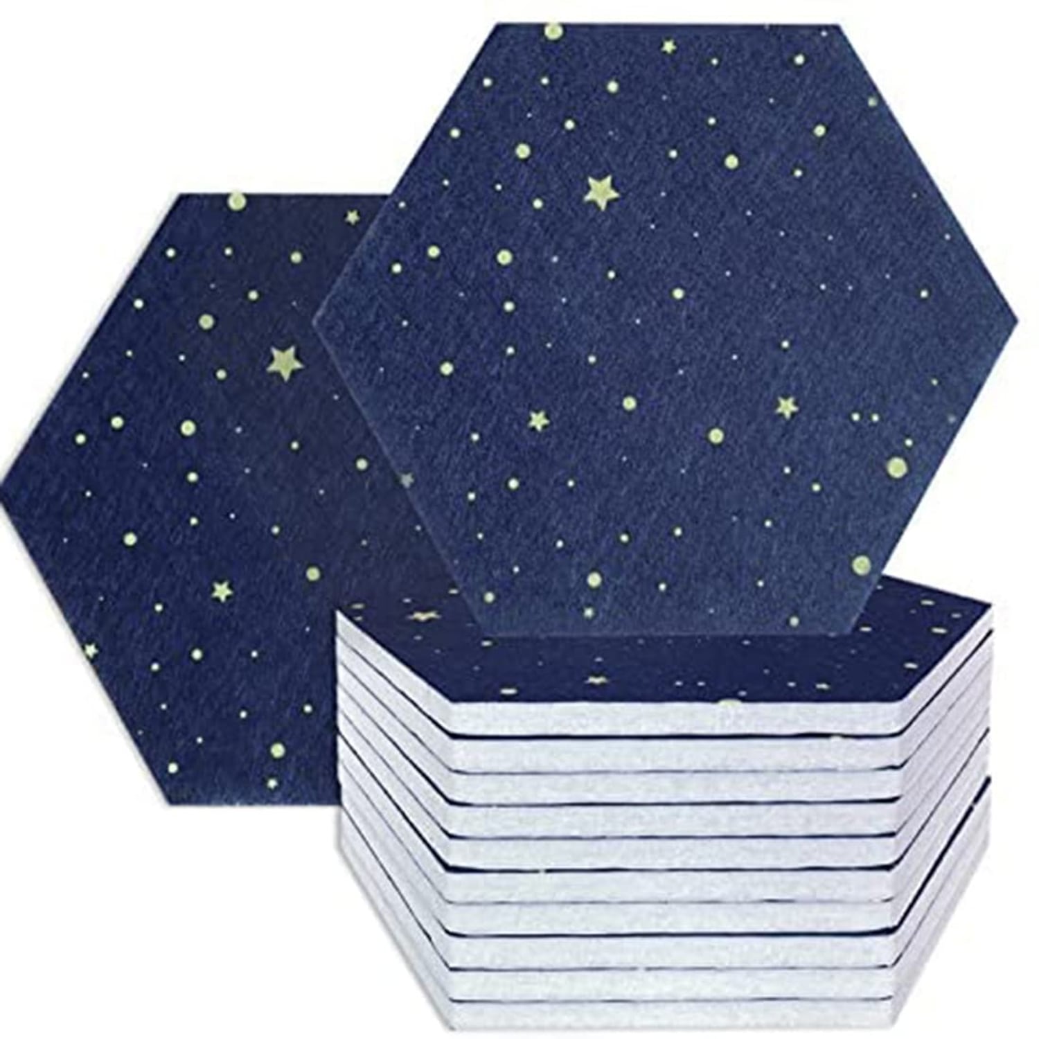Tsudoku Hexagon Acoustic Panels, Black, 12 Pack, black hexagon panel