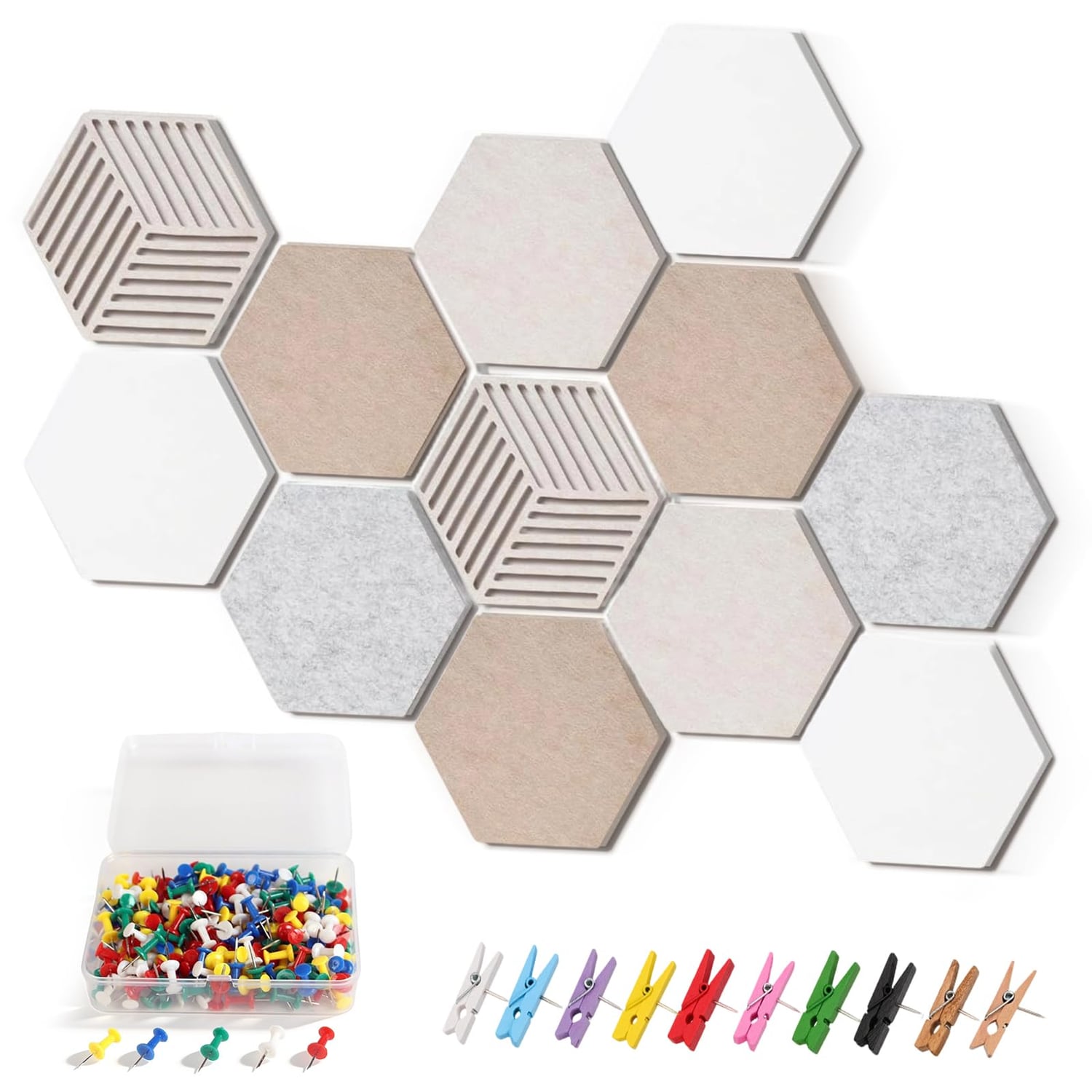 YMTWSRY Hexagon Cork Boards, 12 Pack, natural cork hexagon pin board tile